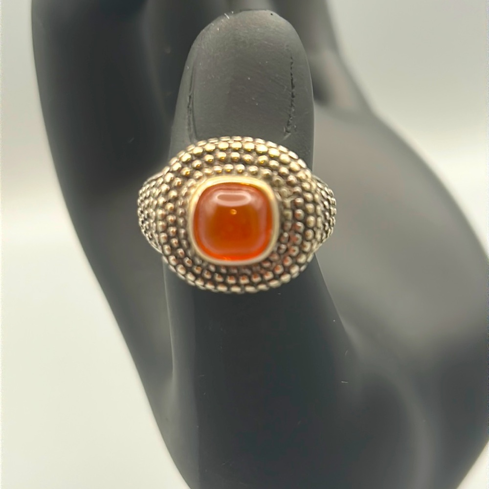 925 Sterling Silver J Esposito - Cabochon Carnelian ring